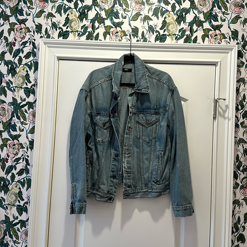 Able distressed denim jacket XXL